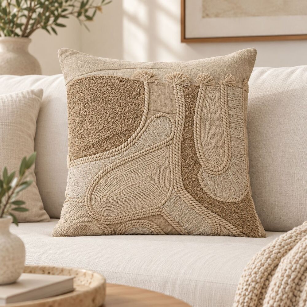 1 PCS Textured Embroidered Cushion Cover Square Throw Pillow Case Home 291365